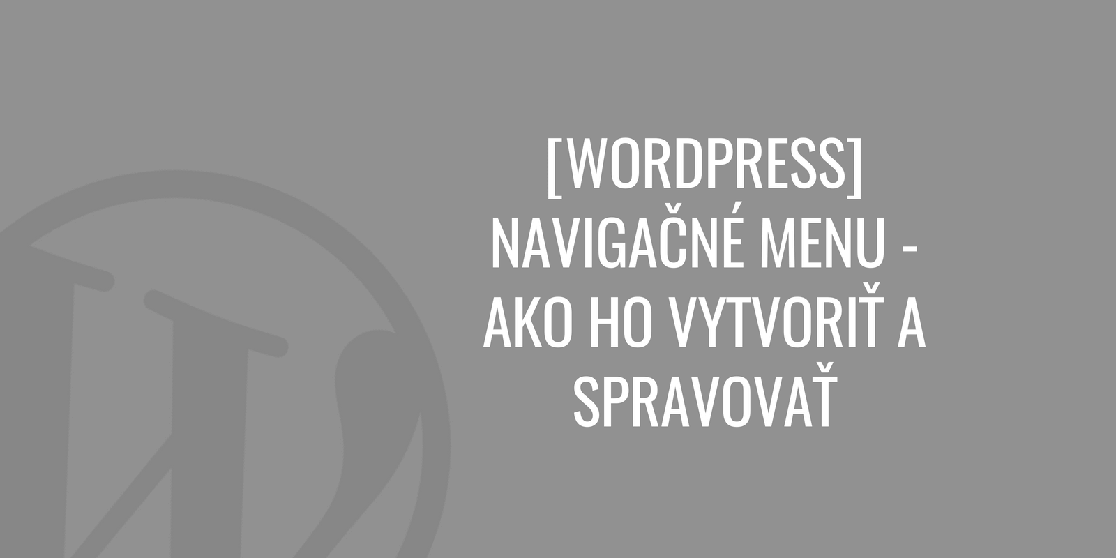 WordPress navigační menu
