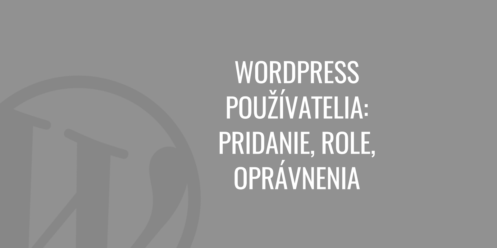 WordPress uživatelé