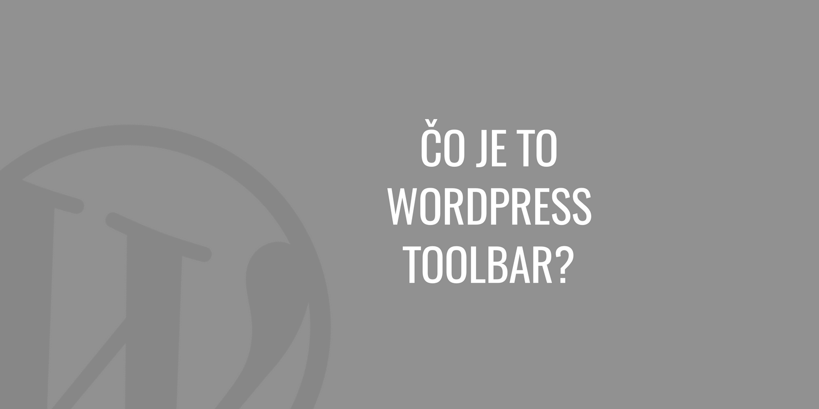 Co je to WordPress toolbar? (panel nástrojů)