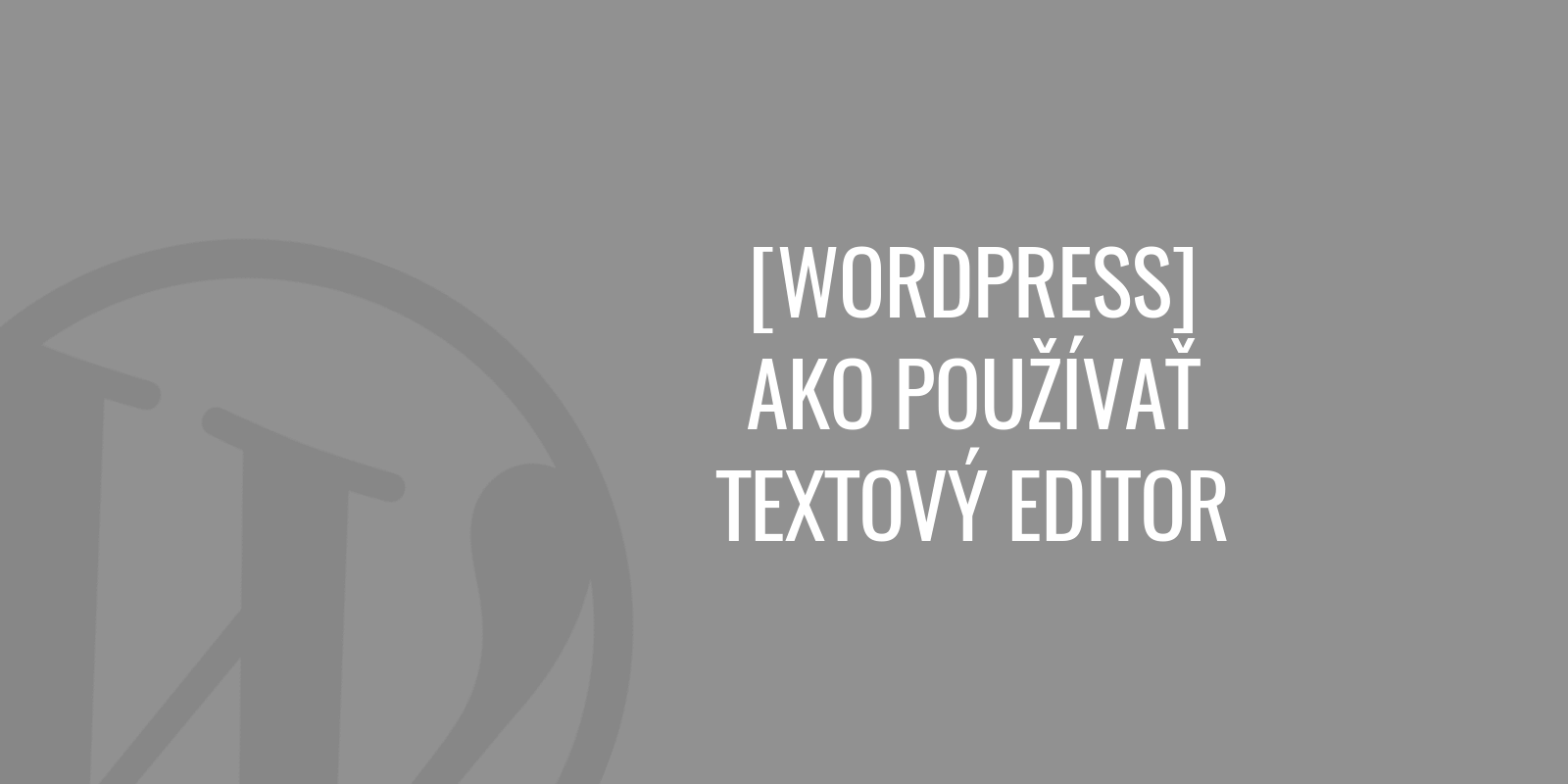 Jak používat textový editor ve WordPress
