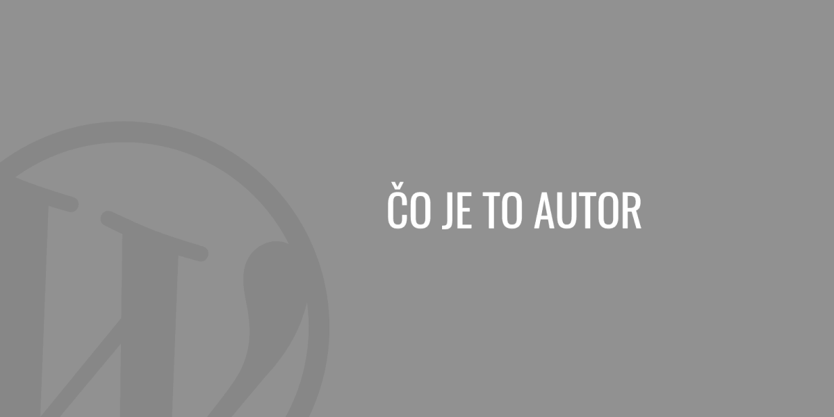 Co je to autor