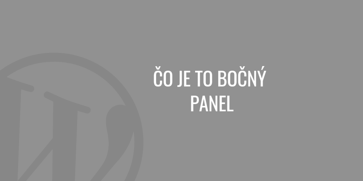 Co je boční panel