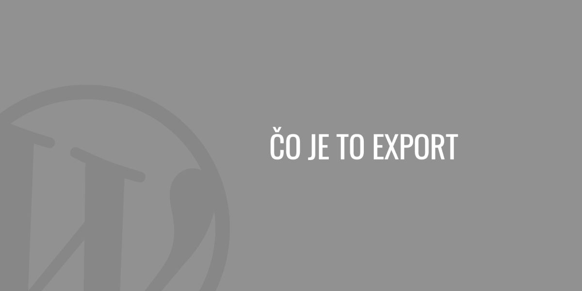 Co je export