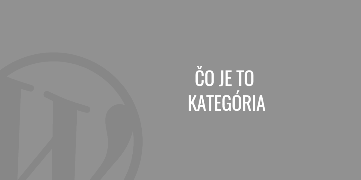 Co je to kategorie