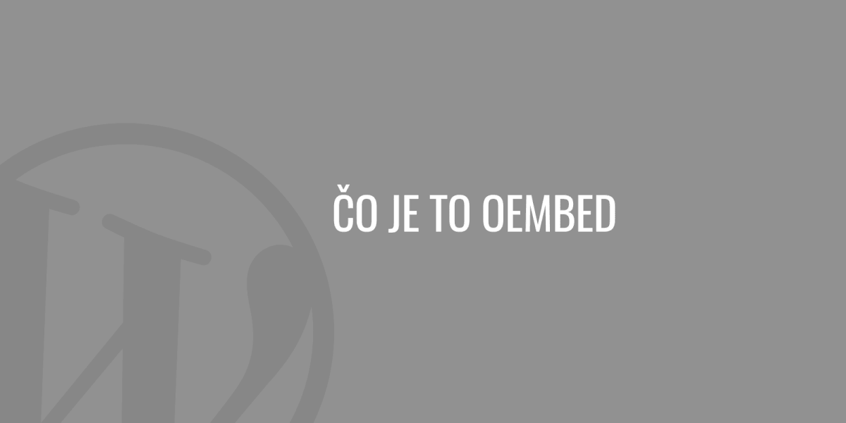 Co je to oEmbed