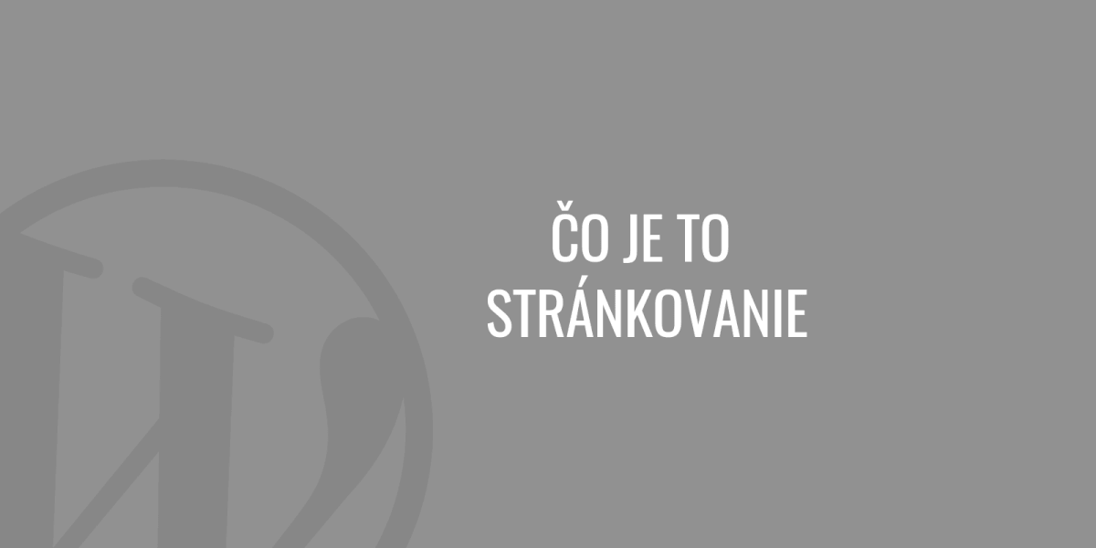 Co je to stránkování