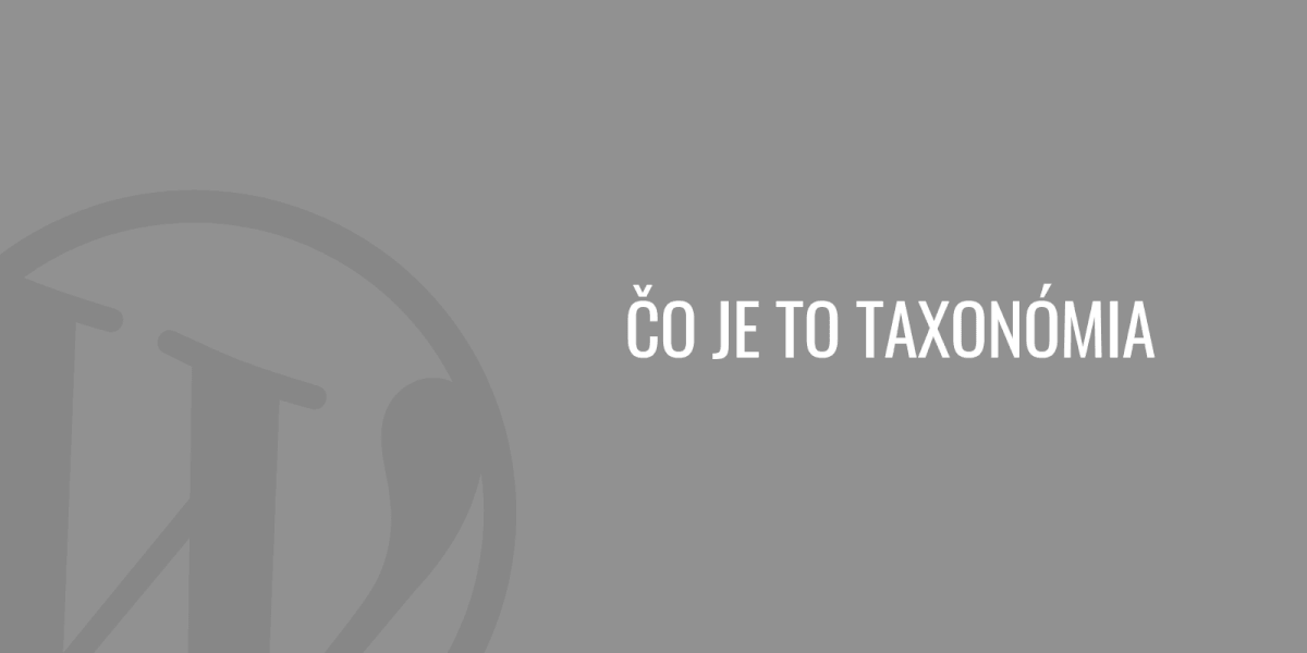 Co je to taxonomie