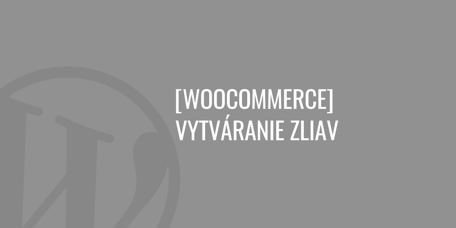 WooCommerce vytváření slev