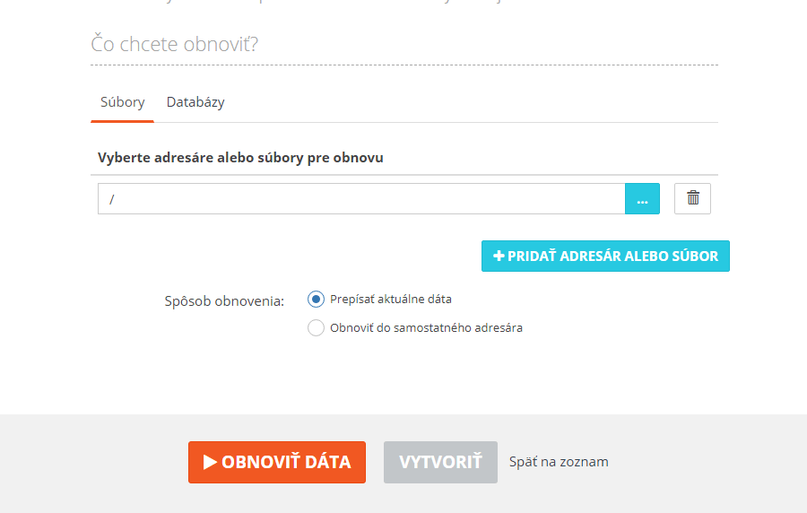 Obnova dat ze zálohy