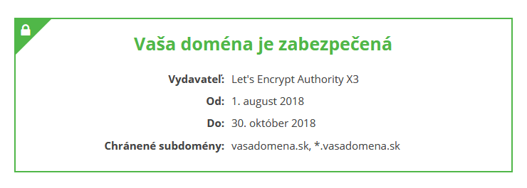 SSL certifikát zdarma